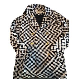 Michael Kors Womens Blue And White Long Sleeve Jacket Size X-Small No Belt